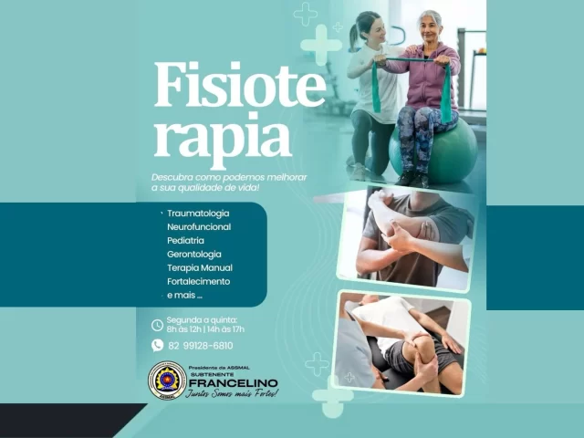 Cuidar da saúde é essencial! A Fisioterapia ASSMAL está pronta para te ajudar a viver com mais qualidade de vida.
