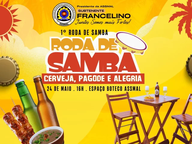 🎶🍻 Vem aí a 1ª Roda de Samba da ASSMAL!