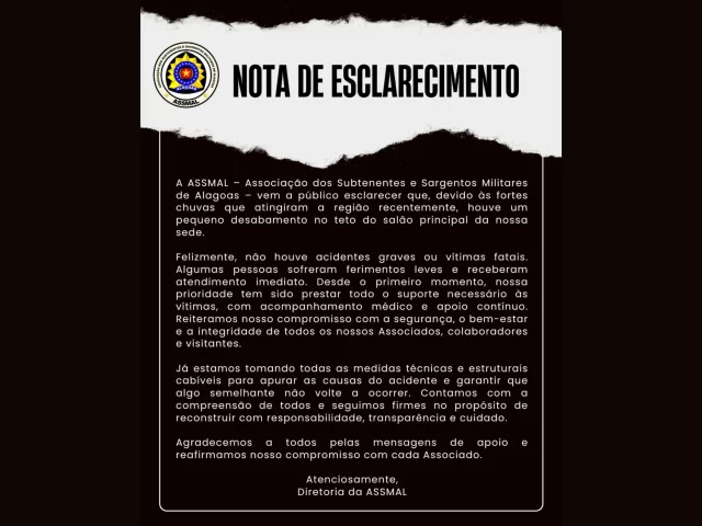 NOTA DE ESCLARECIMENTO – ASSMAL