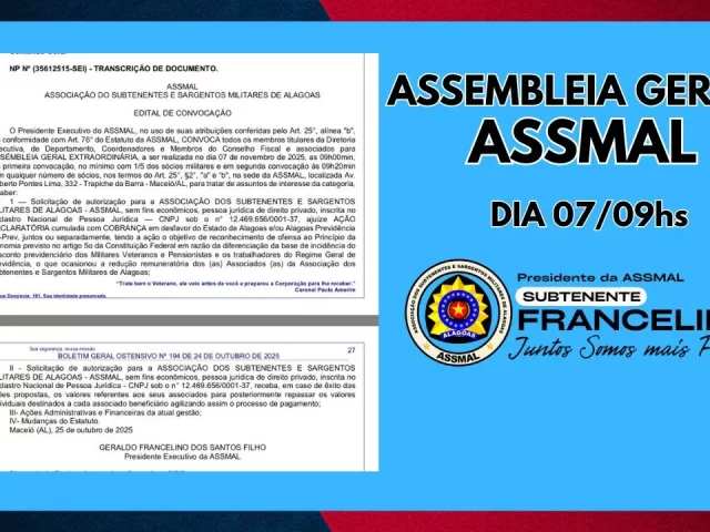 ASSÉMBLEIA GERAL EXTRAORDINÁRIA BGO PMAL