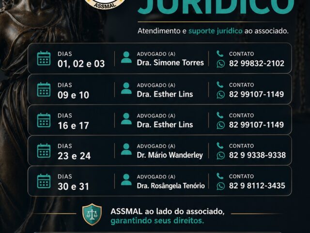 PLANTÃO JURÍDICO – MAIO