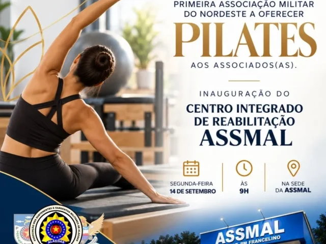 ASSMAL É A PRIMEIRA ASSOCIAÇÃO MILITAR DO NORDESTE A OFERECER PILATES AOS ASSOCIADOS E ASSOCIADAS