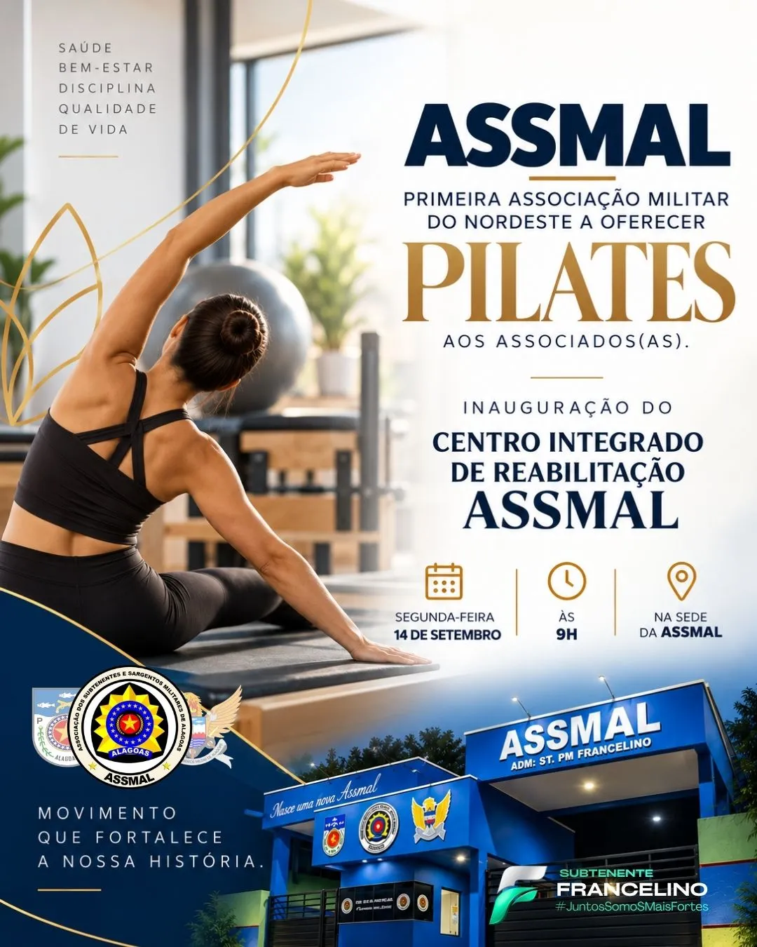 ASSMAL É A PRIMEIRA ASSOCIAÇÃO MILITAR DO NORDESTE A OFERECER PILATES AOS ASSOCIADOS E ASSOCIADAS