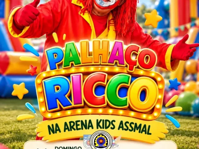 O Palhaço Ricco está chegando à Arena Kids ASSMAL!